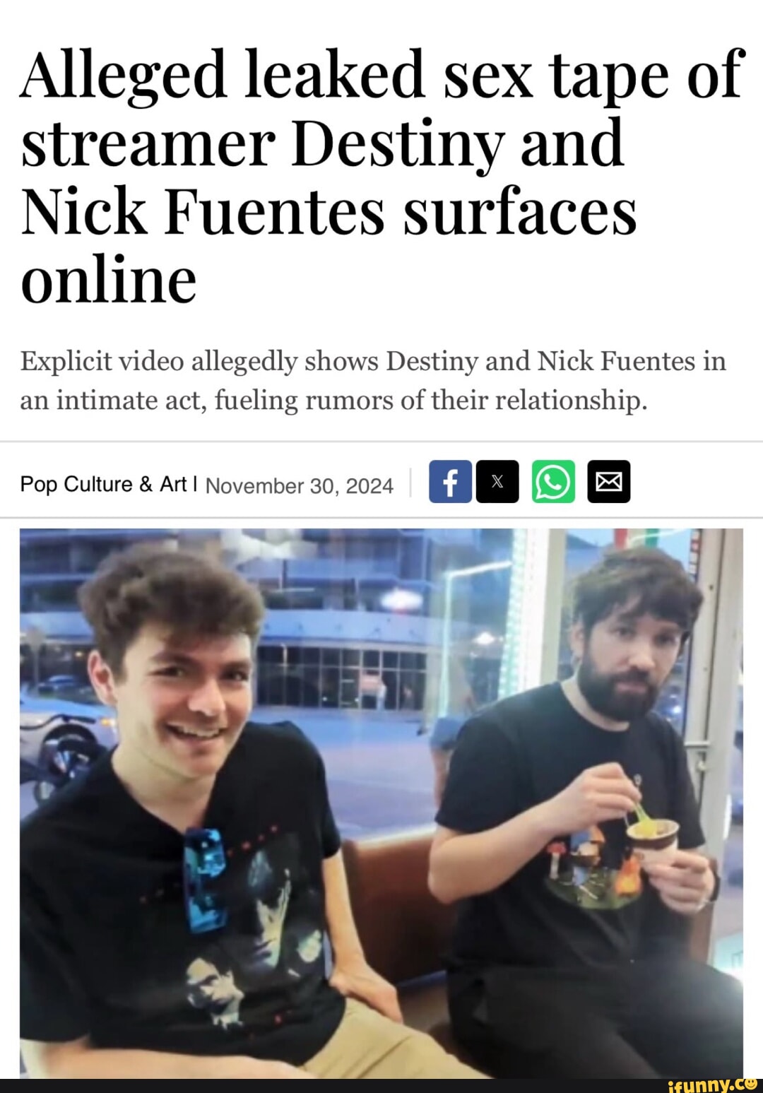 Alleged Leaked Sex Tape Of Streamer Destiny And Nick Fuentes Surfaces Online Explicit Video