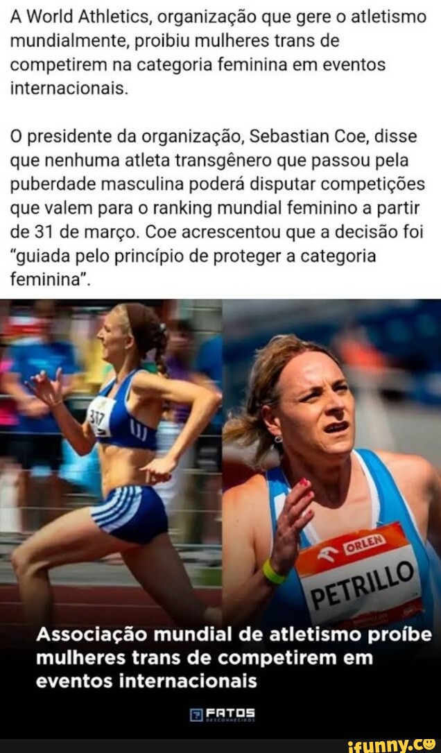 A World Athletics organização que gere o atletismo mundialmente