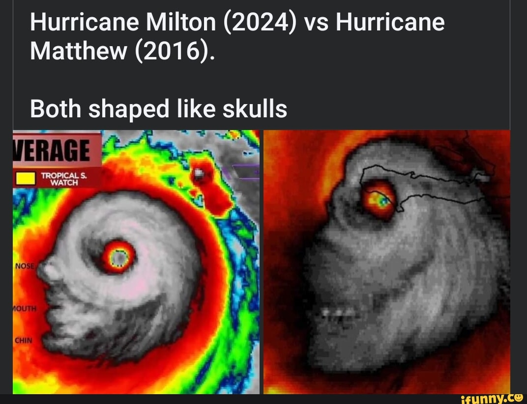 Hurricane Milton 2024 Vs Hurricane Matthew 2016 Both Shaped Like