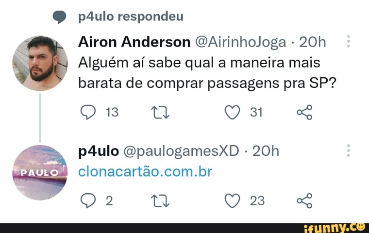 P Ulo Respondeu Airon Anderson Qairinhojoga Algu M A Sabe Qual A