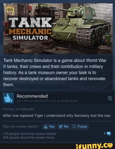 Mechanics Simulator Tank Mechanic Simulator Is A Game About World