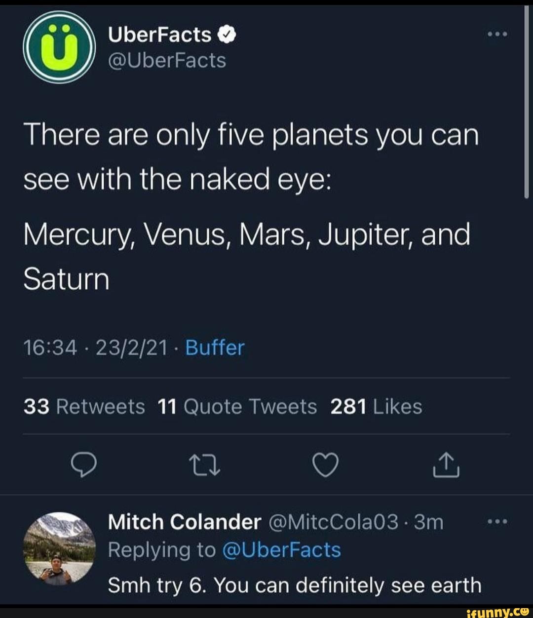 Uberfacts There Are Only Five Planets You Can See With The Naked Eye