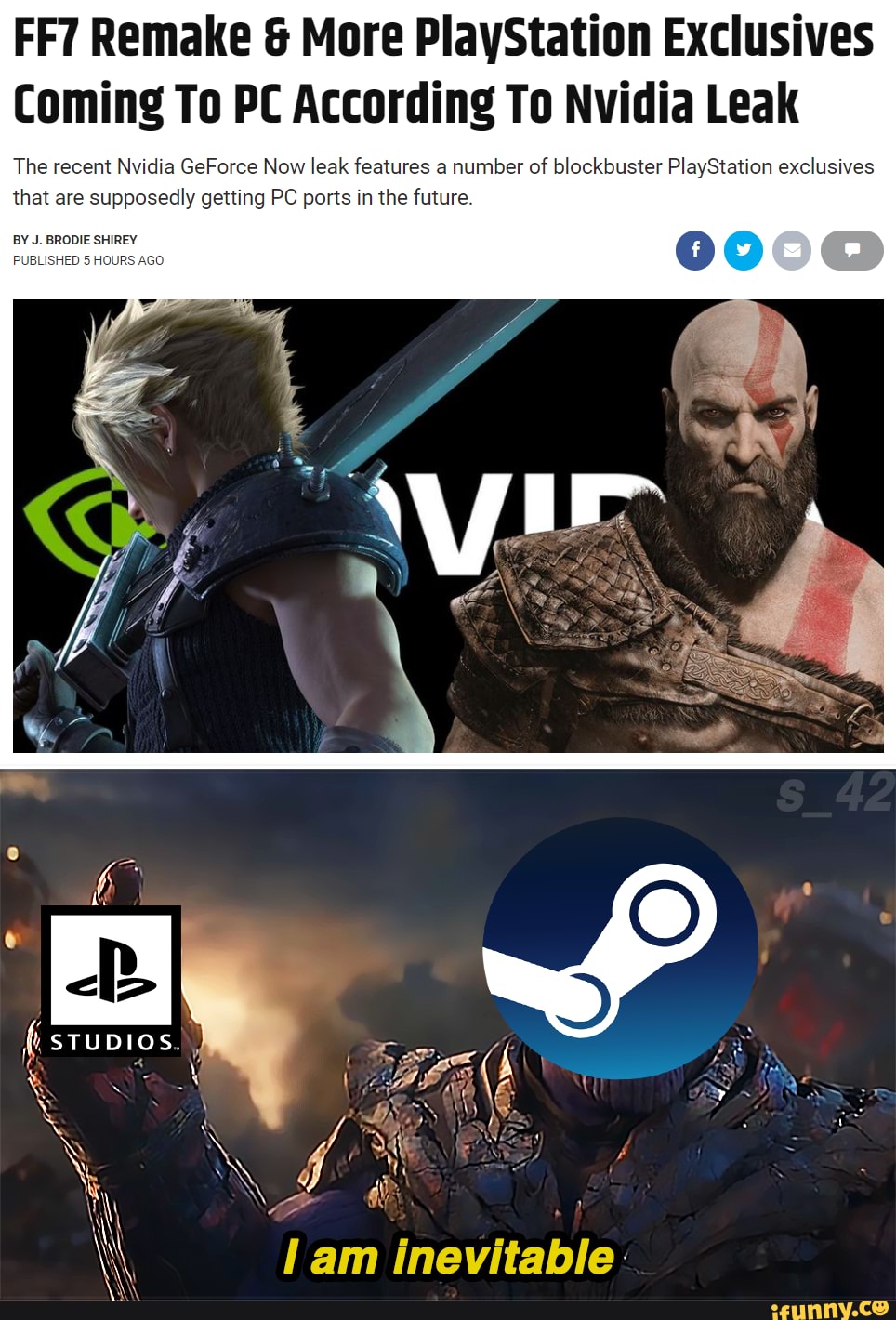 Nvidia Leak Features God Of War And A Number Of PlayStation Exclusives