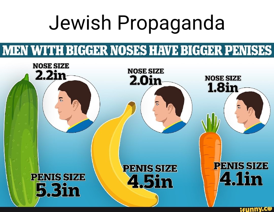 Jewish Propaganda MEN WITH BIGGER NOSES HAVE BIGGER PENISES NOSE SIZE