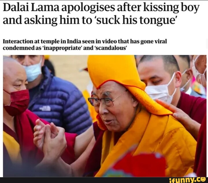 Dalai Lama Apologises After Kissing Boy And Asking Him To Suck His