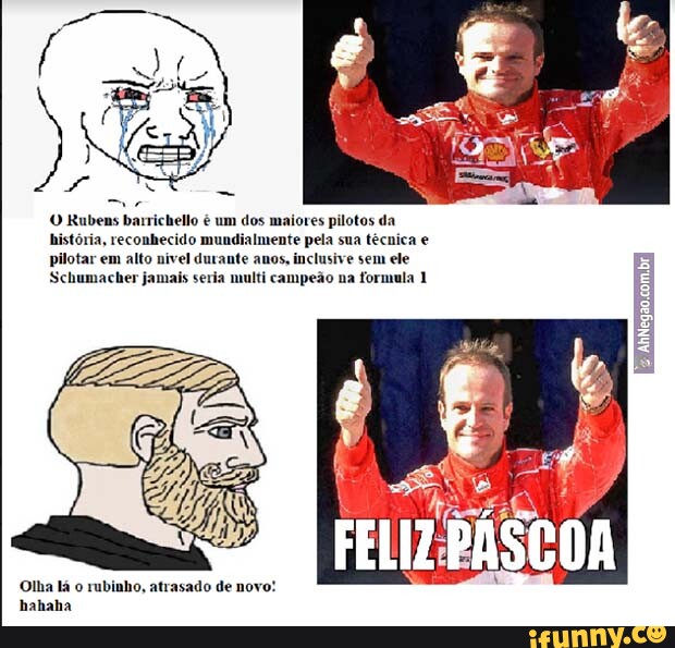 O Rubens barrichello é um dos maiores pilotos da história reconhecido