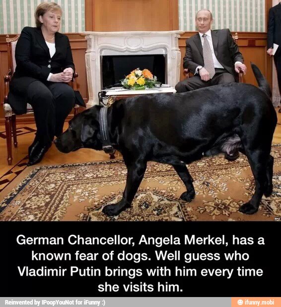 Merkel Afraid Of Dogs