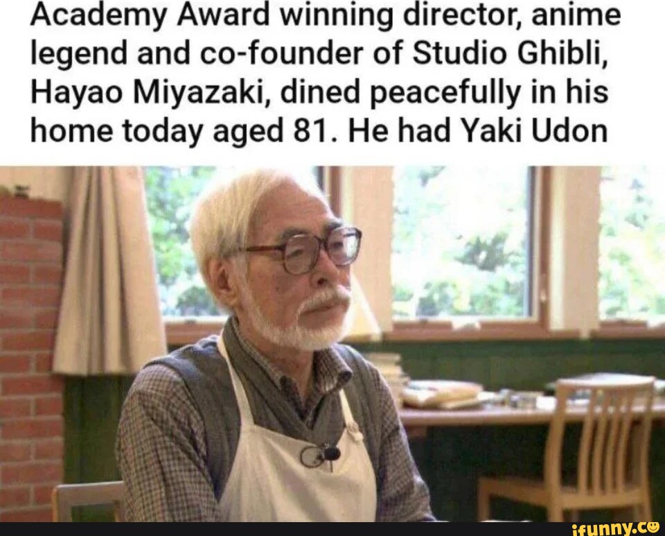 Academy Award Winning Director Anime Legend And Co Founder Of Studio