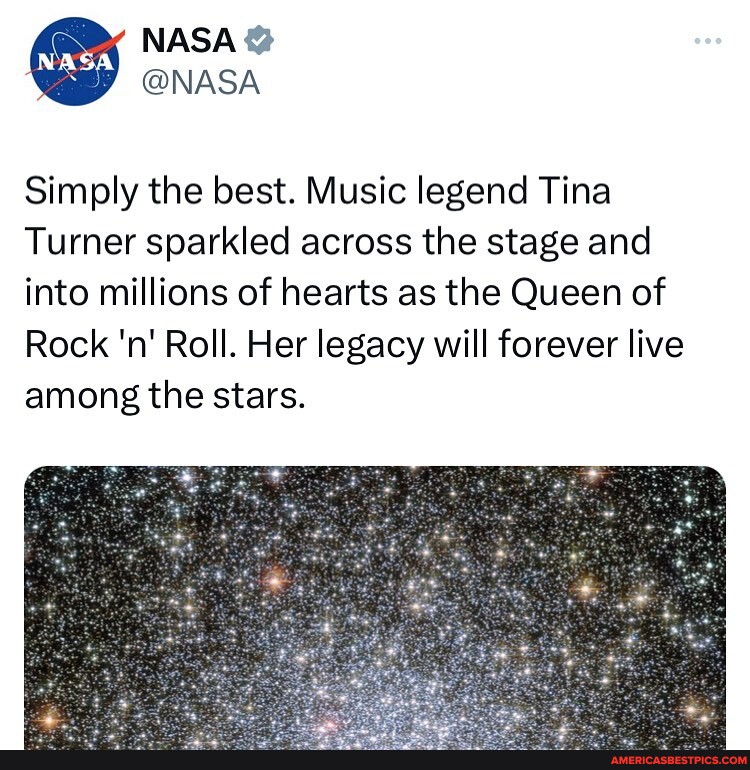 Nasa Nasa Simply The Best Music Legend Tina Turner Sparkled