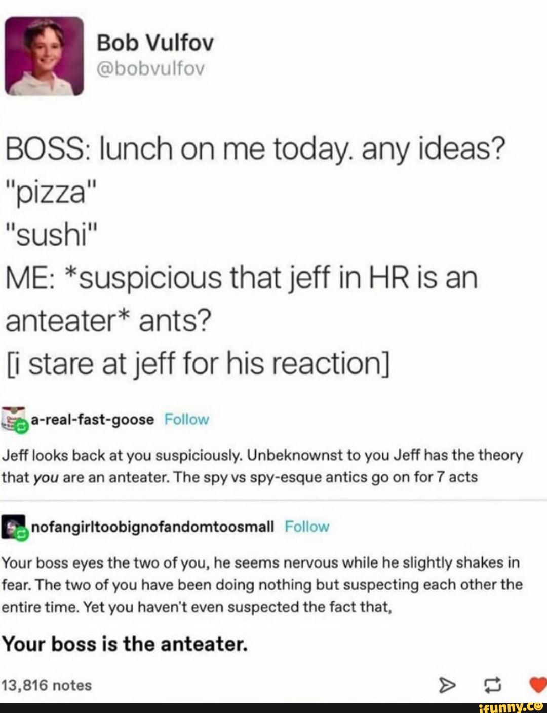 Boss Lunch On Me Today Any Ideas Pizza Sushi Me Suspicious