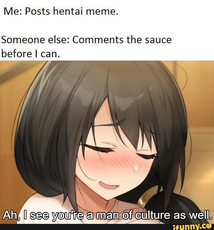 Me Posts Hentai Meme Someone Else Comments The Sauce Before Can