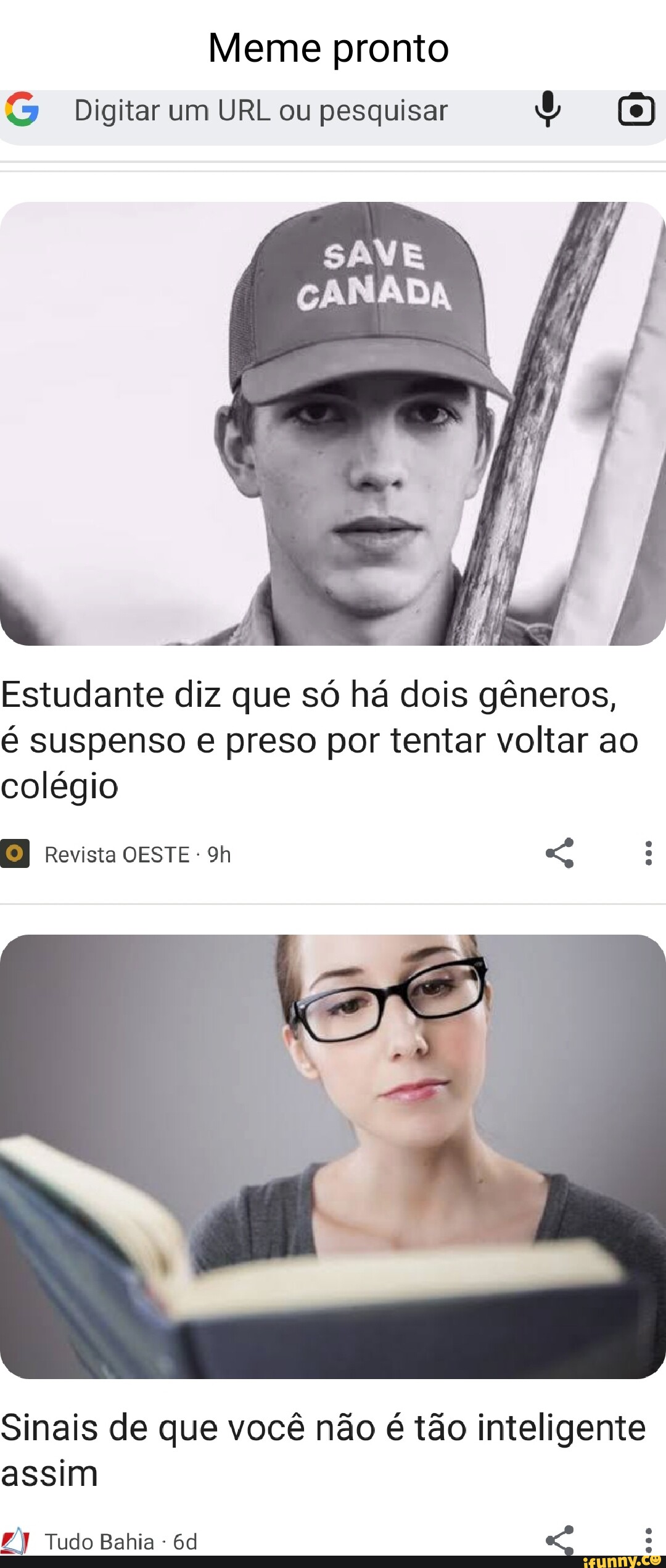 Meme Pronto SS Digitar Um Ou Pesquisar O CANADA I Estudante Diz