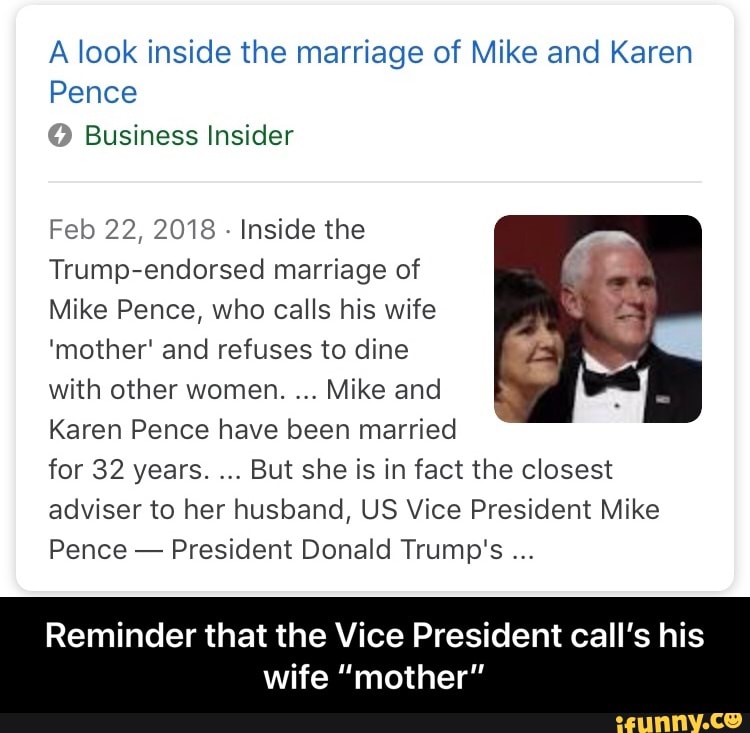 A Look Inside The Marriage Of Mike And Karen Pence Reminder That The