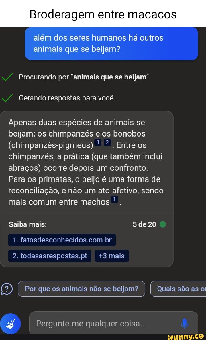 Broderagem Entre Macacos Al M Dos Seres Humanos H Outros Animais Que