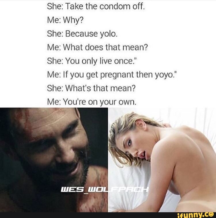 She takes condom off