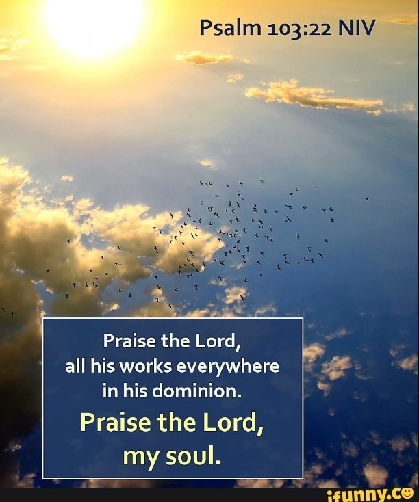 Psalm NIV Praise The Lord All His Works Everywhere I In His Dominion