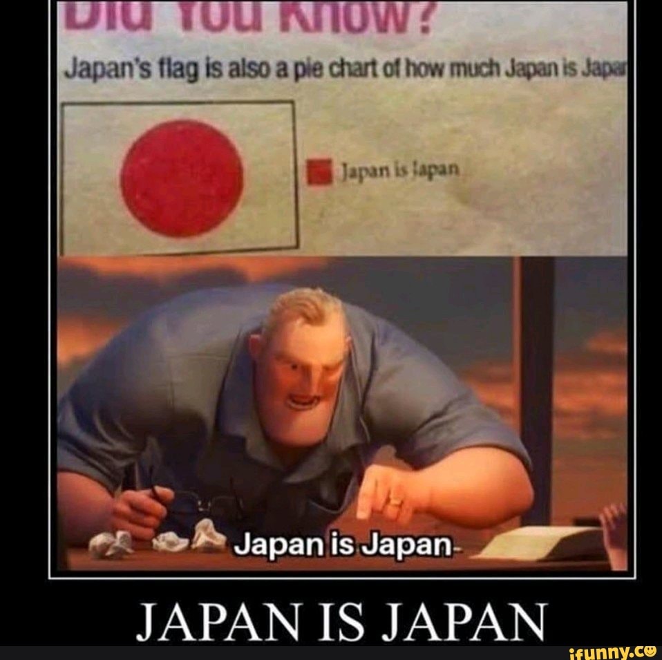 Japan S Flag Is Also A Pie Chart Of How Much Japan Is Japar Japan Is