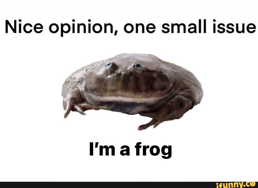 Nice Opinion One Small Issue I M A Frog IFunny