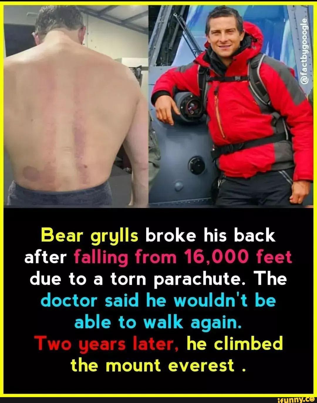 Factbygooogle Bear Grylls Broke His Back After Falling From