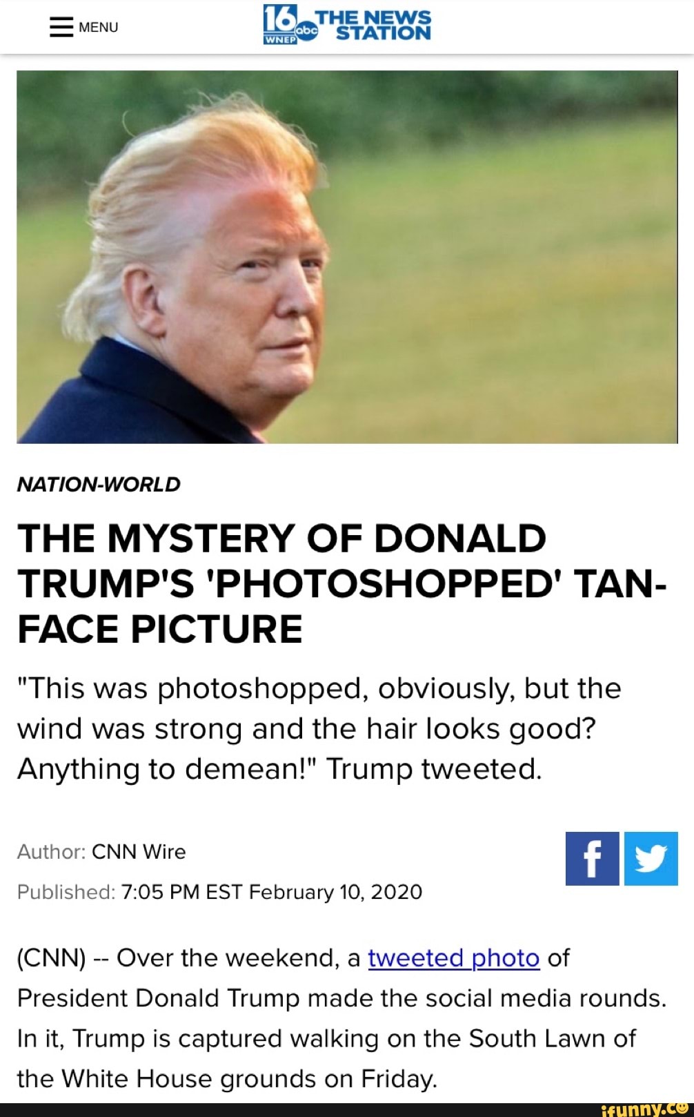 THE MYSTERY OF DONALD TRUMP S PHOTOSHOPPED TAN FACE PICTURE This