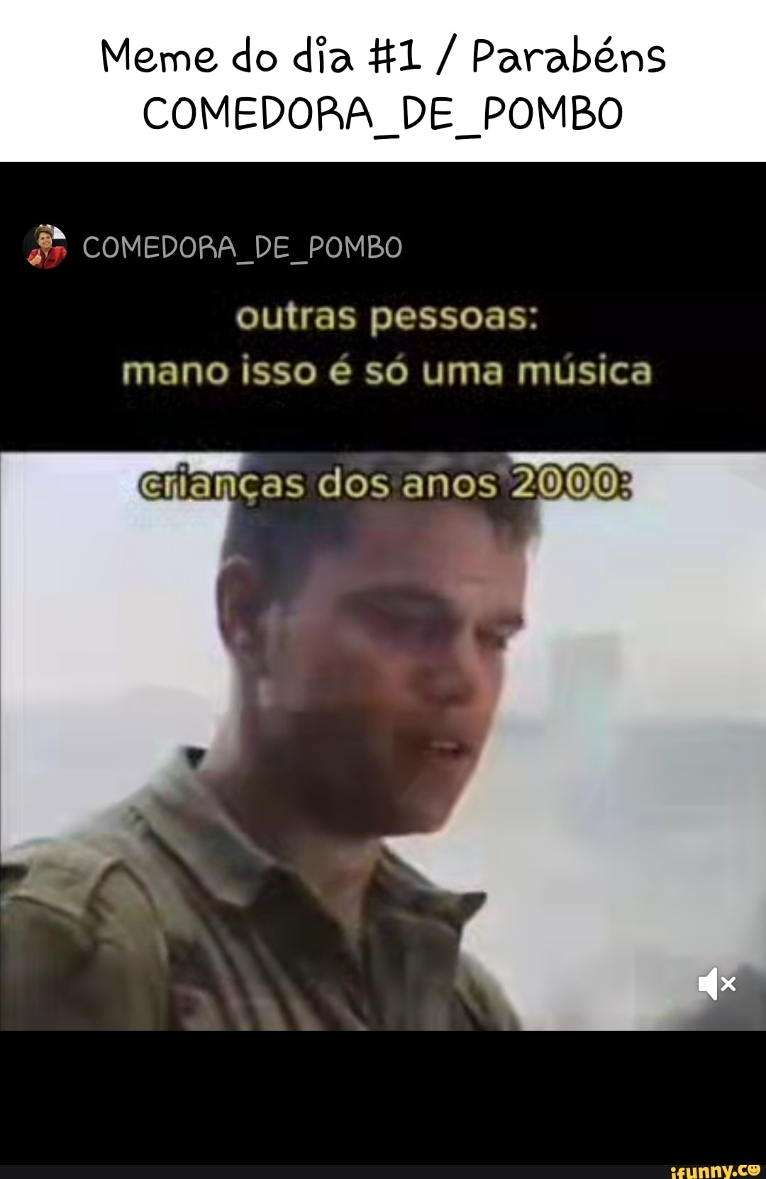 Meme do dia Parabéns COMEDORA DE POMBO COMEDORA DE POMBO outras