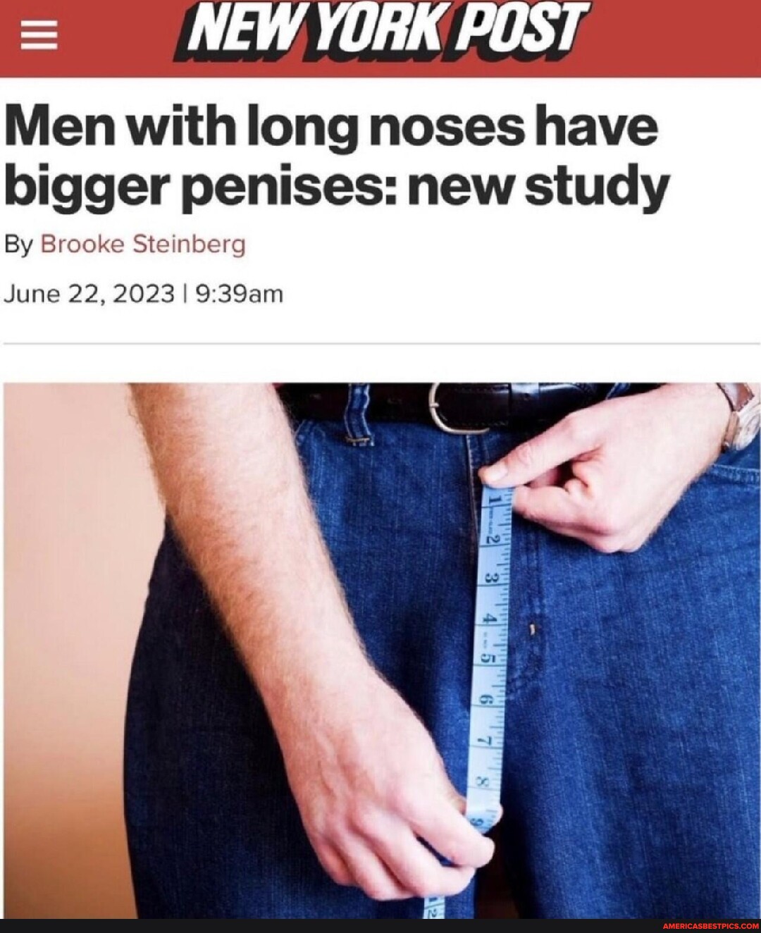 New York Post Men With Long Noses Have Bigger Penises New Study By