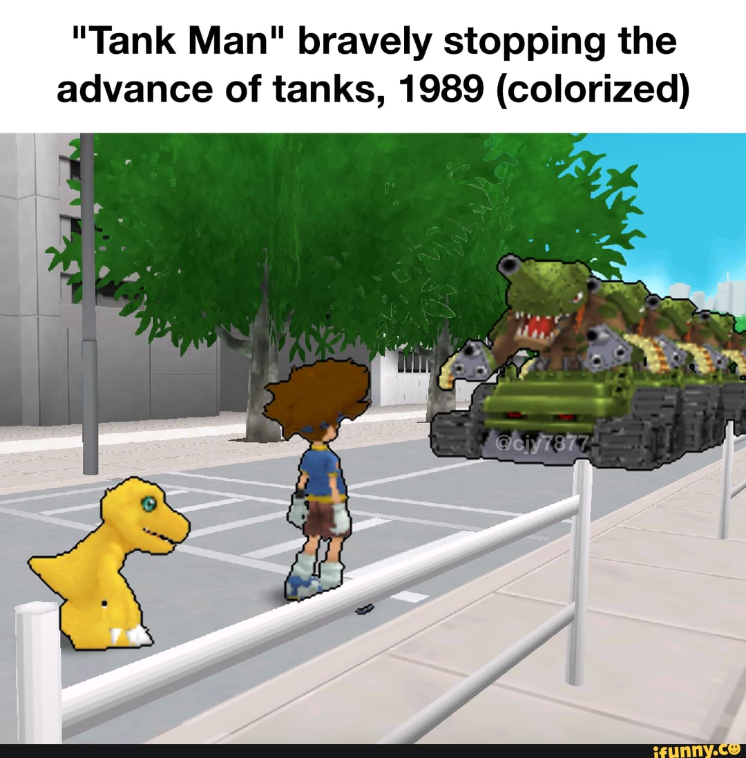 Tank Man Bravely Stopping The Advance Of Tanks Colorized Ifunny