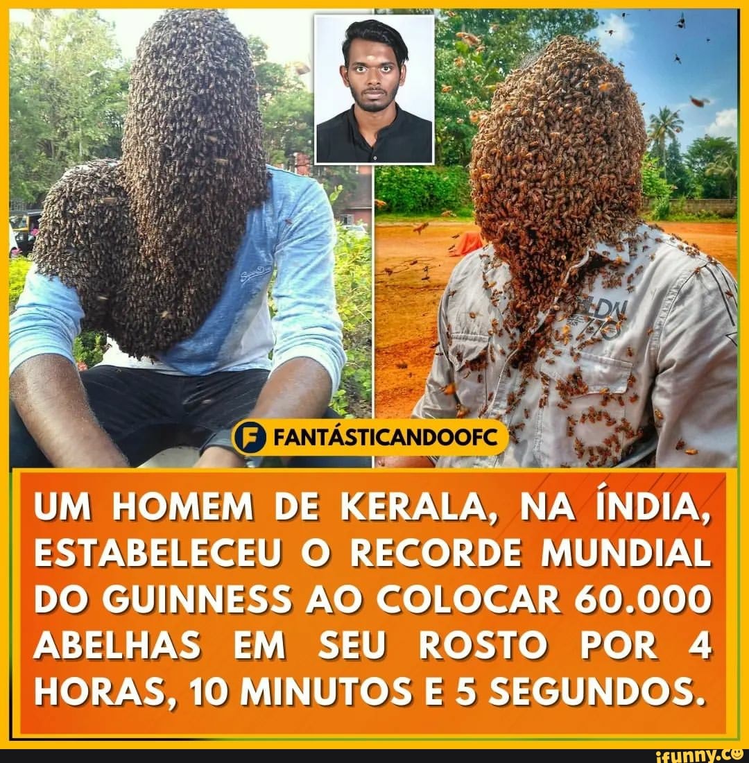 UM HOMEM DE KERALA NA ÍNDIA ESTABELECEU O RECORDE MUNDIAL DO GUINNESS