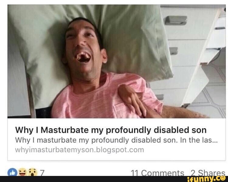 Dad masturbates handicapped son