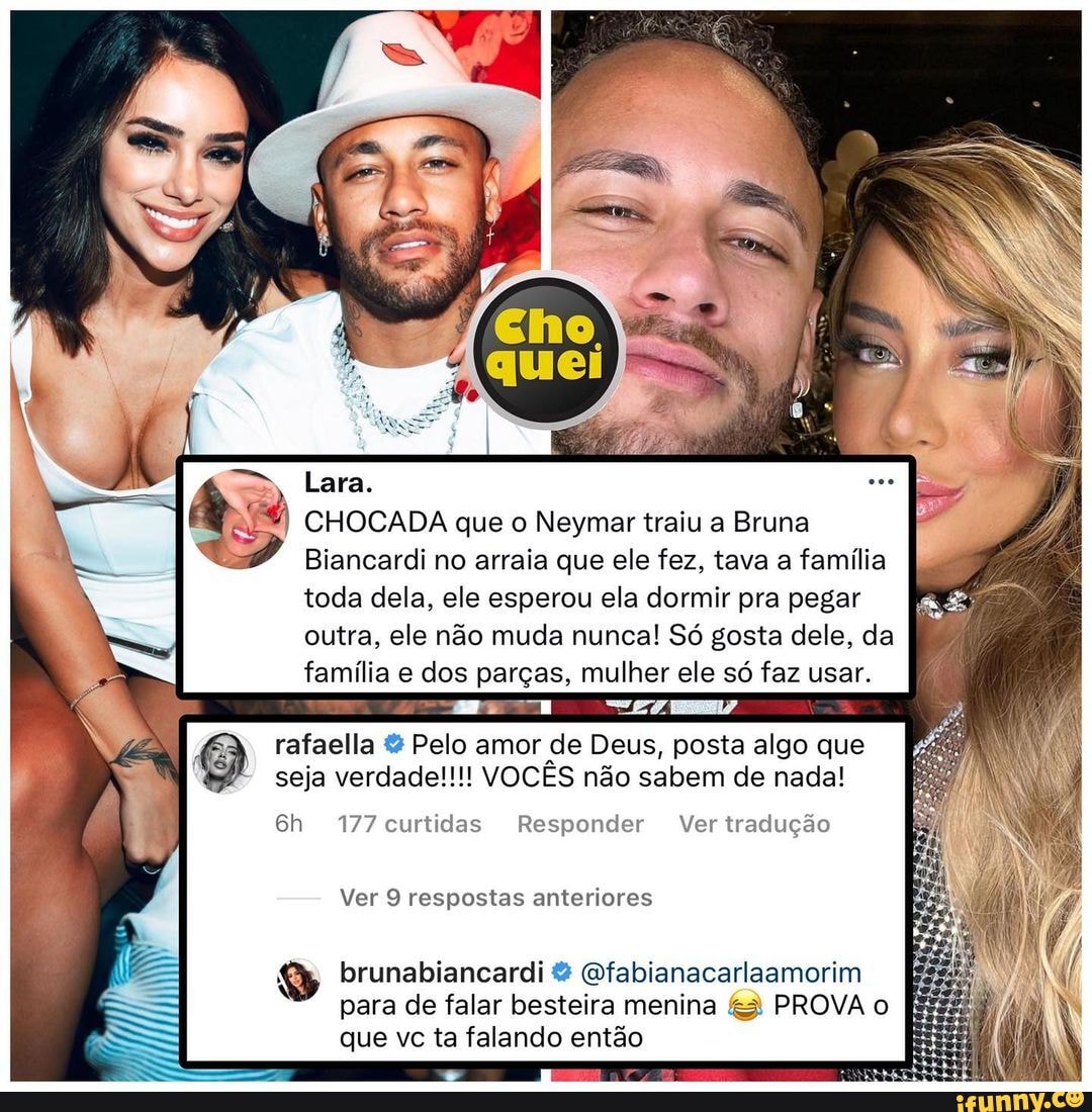 DD Lara CHOCADA Que O Neymar Traiu A Bruna Biancardi No Arraia Que