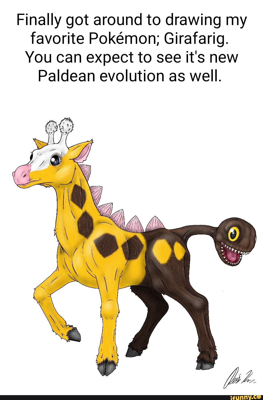 Finally Got Around To Drawing My Favorite Pokemon Girafarig You Can