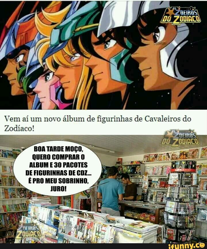 Vem aí um novo álbum de figurinhas de Cavaleiros do Zodíaco BOA TARDE