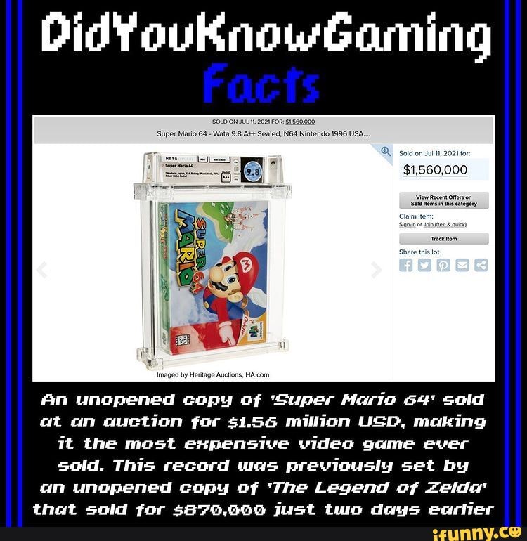 Didyouknowgaming Facts Super Mario Sealed Nintendo Usa Fr