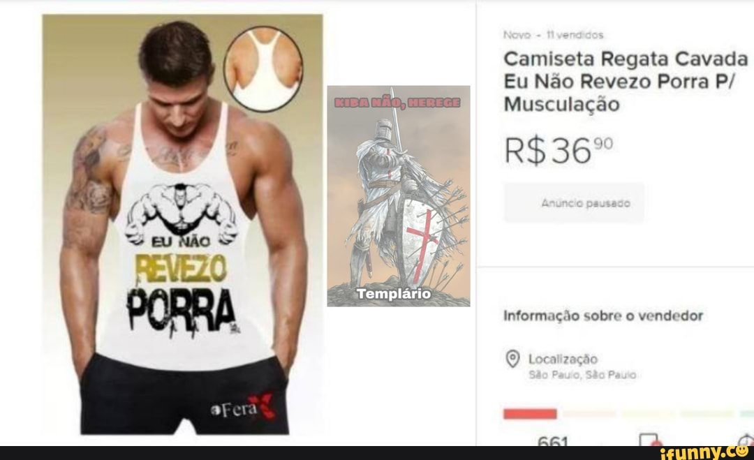 Camiseta Regata Cavada Eu Nao Revezo Porra P Musculação Informação