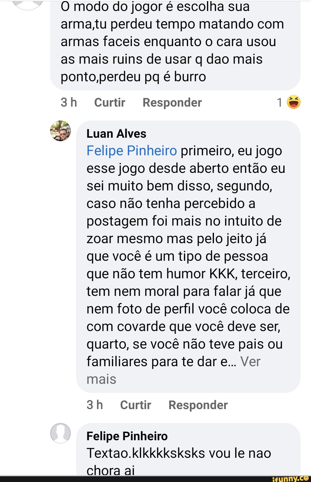 O modo do jogor é escolha sua arma tu perdeu tempo matando armas