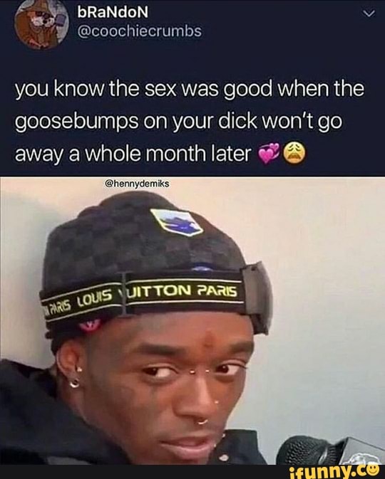 You Know The Sex Was Good When The Goosebumps On Your Dick Won T Go