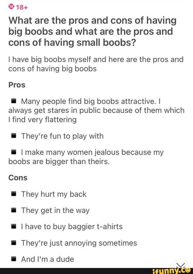 18 What Are The Pros And Cons Of Having Big Boobs And What Are The