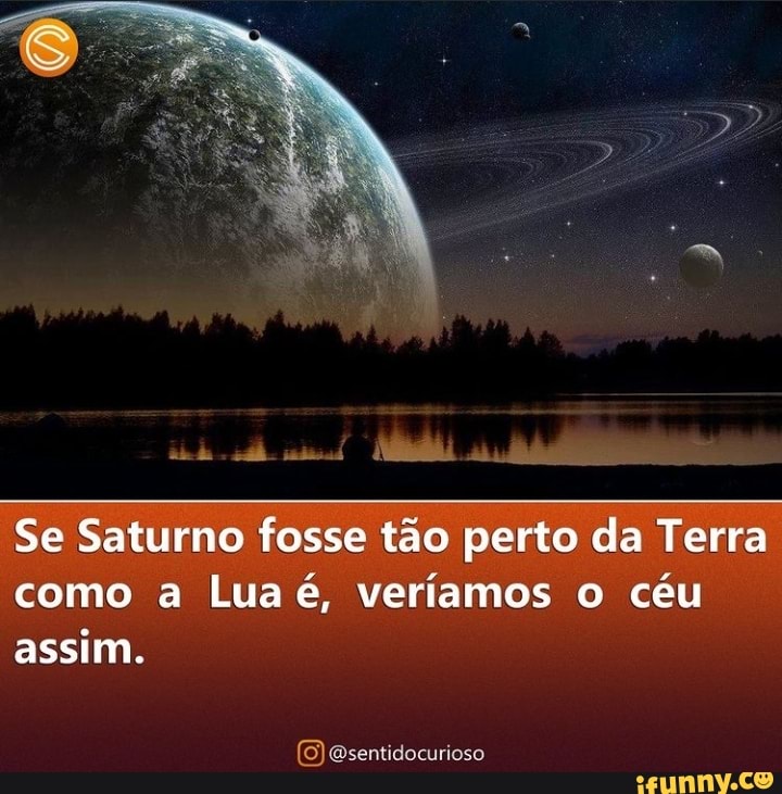 Se Saturno fosse tão perto da Terra como a Lua é veríamos o céu assim