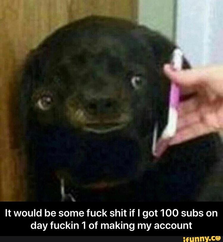 It would be some fuck shit if I got 100 subs on
day fuckin 1 of making my account - It would be some fuck shit if I got 100 subs on day fuckin 1 of making my account