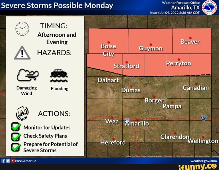 Severe Storms Possible Monday TIMING Afternoon and Evening A HAZARDS
