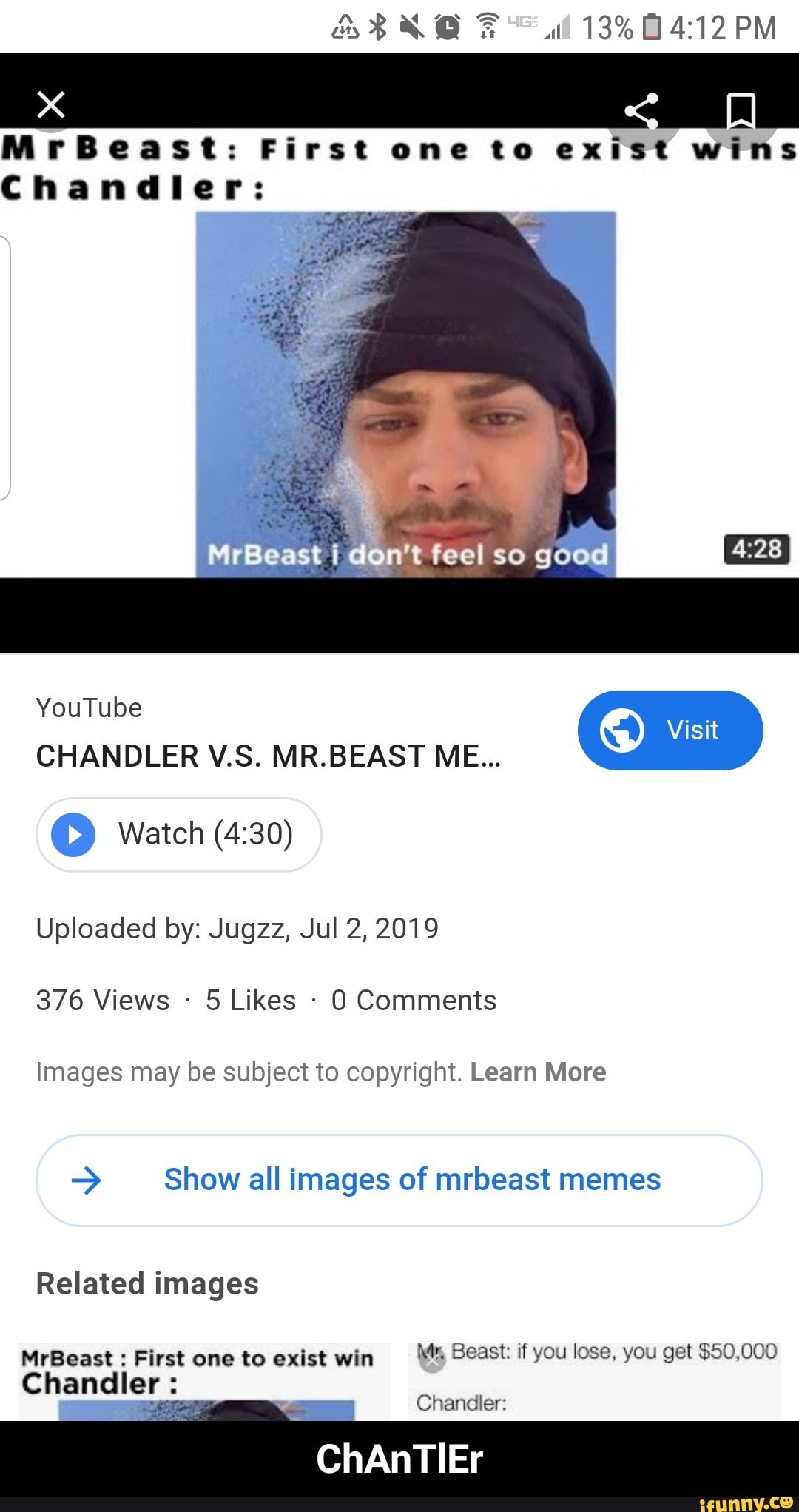 MrBeast - Send me more Chandler memes