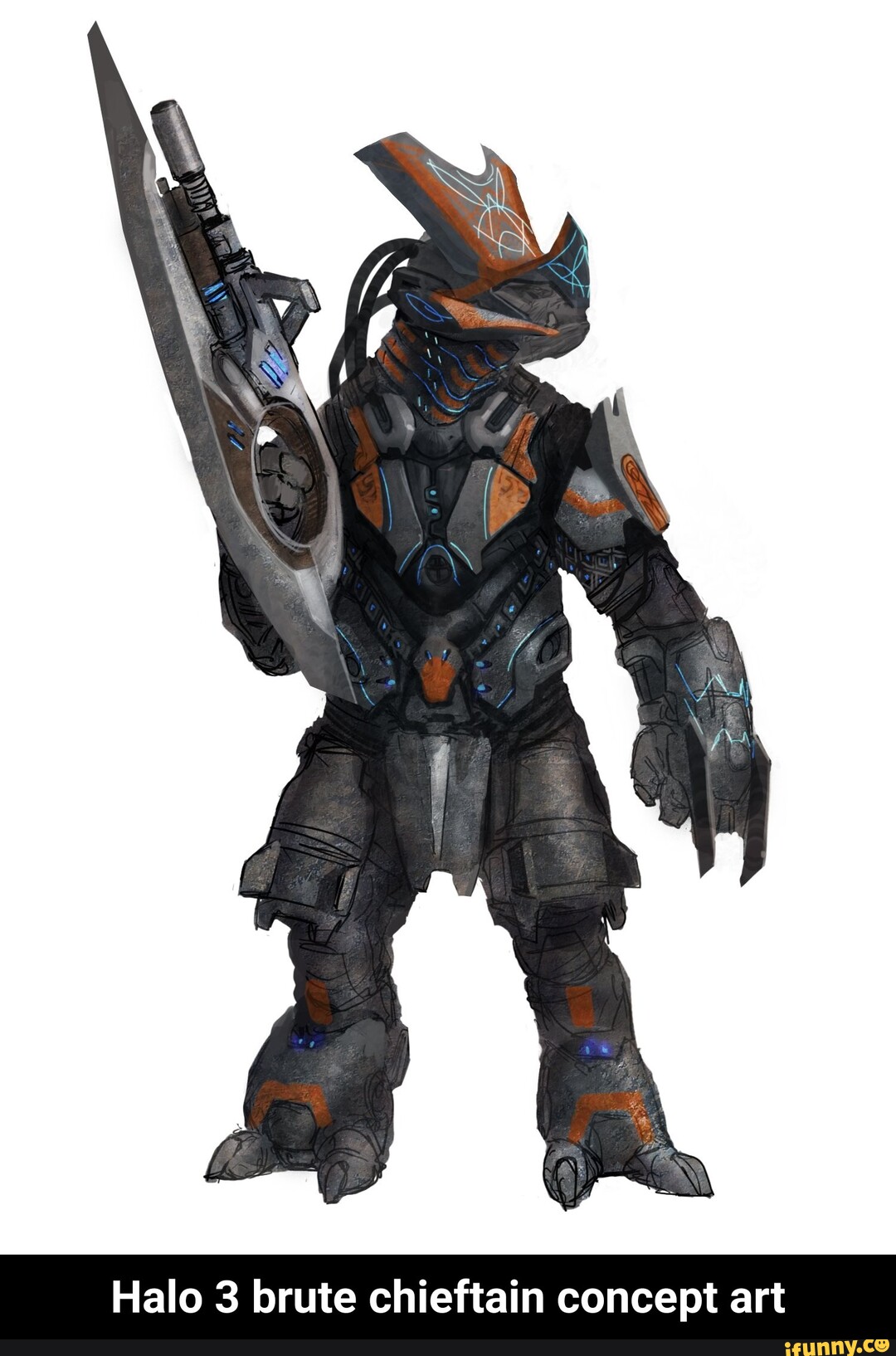 Halo 3 brute chieftain concept art - Halo 3 brute chieftain concept art ...