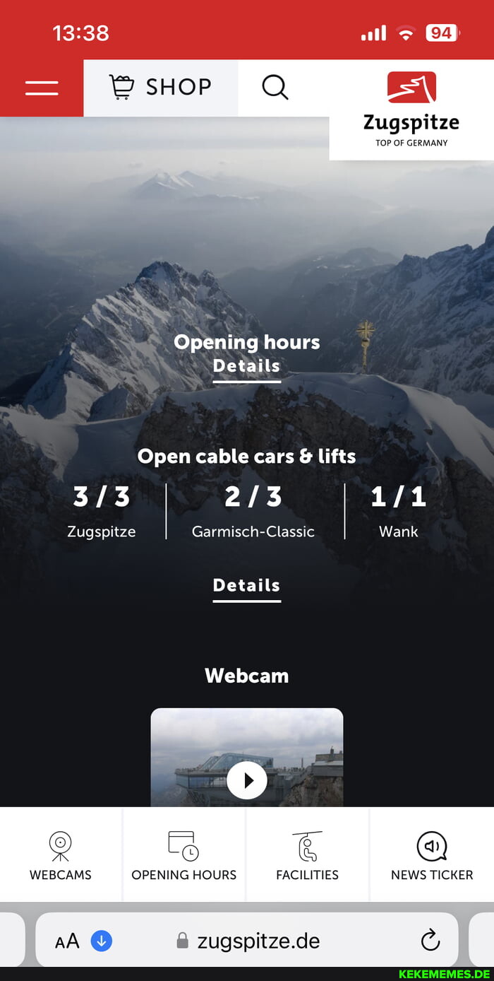 all 'sHOP Q Zugspitze TOP OF GERMANY Opening hours Details Open cable cars & lif