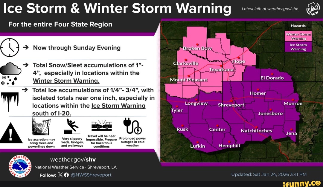 Ice Storm & Winter Storm Warning For the entire Four State Region Now ...
