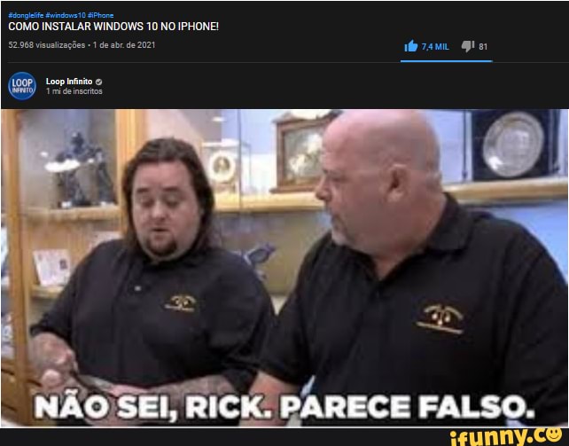 COMO INSTALAR WINDOWS 10 NO IPHONE!
52968 visualizações de abr de 2021
NãO SEI RICK. PARECE FALSO.