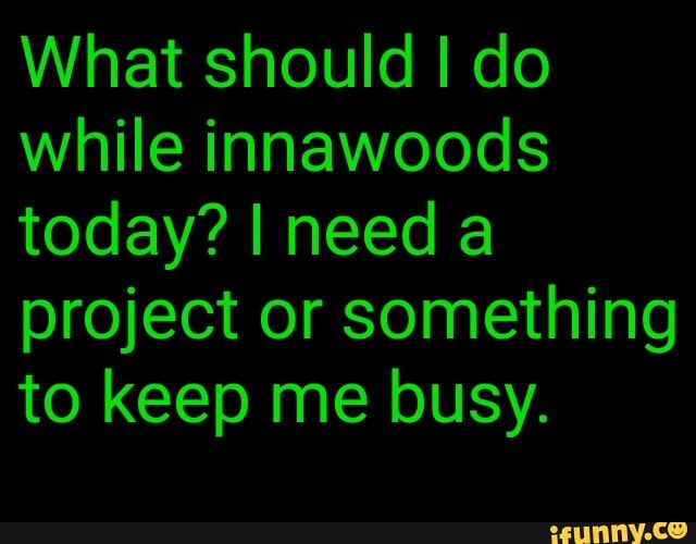What Should I Do While Innawoods Today I Need A Project Or Something To Keep Me Busy
