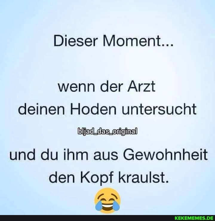 Dieser Moment...
wenn der Arzt deinen Hoden untersucht und du ihm aus Gewohnheit den Kopf kraulst.
LAN