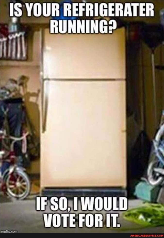 IS YOUR REFRIGERATER RUNNING?
IF 30,1 WOULD VOTE FORIT.