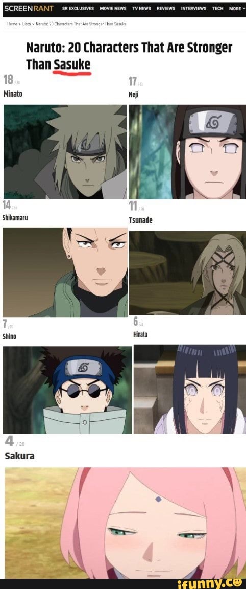 Naruto 20 Characters That Are Stronger Than Sasuke An Py Minato Shikamaru Tsunade Sakura Naruto 20 Characters That Are Stronger Than Sasuke An Py Minato Shikamaru Tsunade Sakura