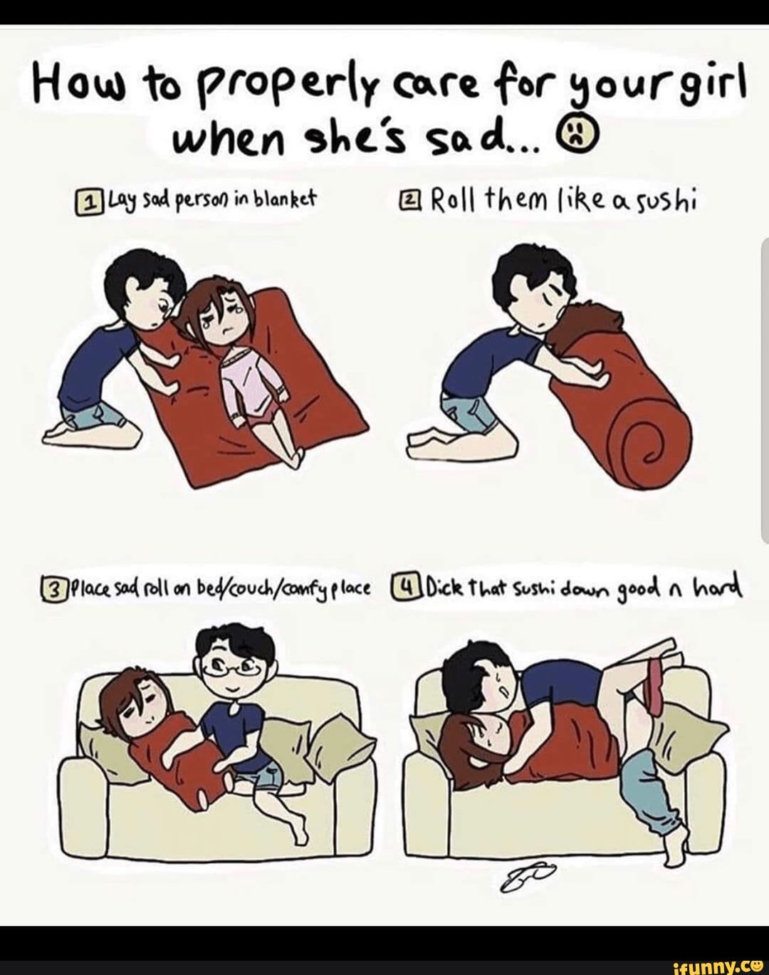 How to properly care for your girl (BZ) Lay sod person in blanket El